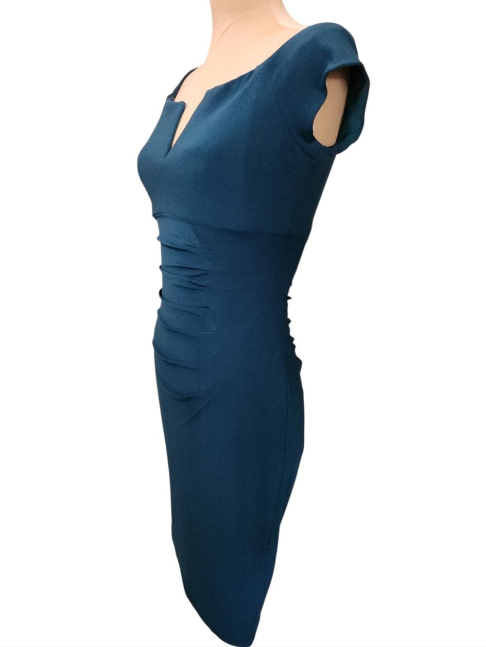 XSCAPE Teal Ruched Sheath Dress - Size 8 - Picture 6 of 15